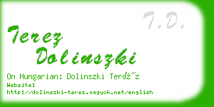 terez dolinszki business card